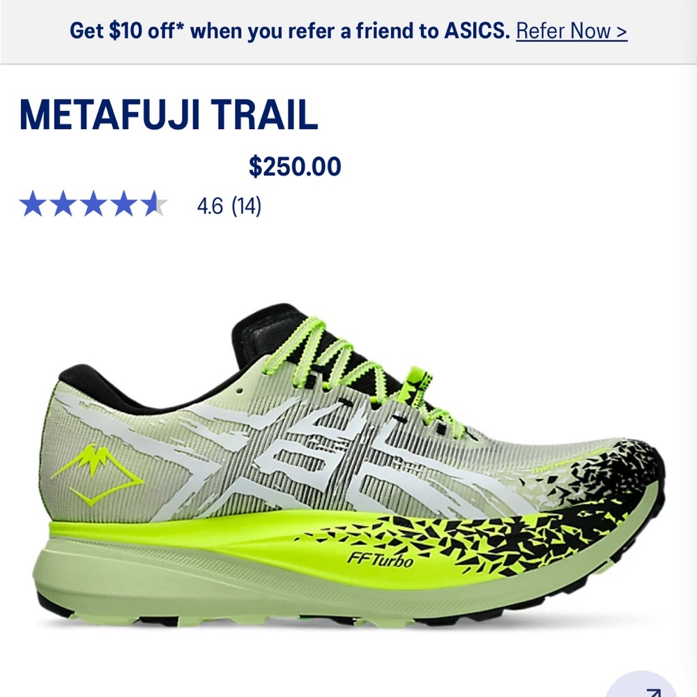 ASICS METAFUJI TRAIL RUNNING SHOE
W size 9 / M size 7.5